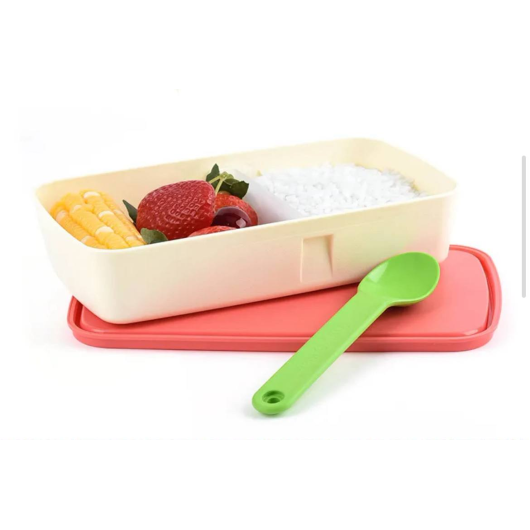 Ланчбокс Tupperware 650 мл з герметичною кришкою, ложкою та знімним розділювачем