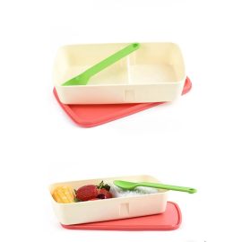 Ланчбокс Tupperware 650 мл з герметичною кришкою, ложкою та знімним розділювачем