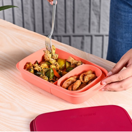 Ланчбокс Tupperware 600 мл з розділювачем і додатковим контейнером