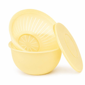 Набір Чарівність Tupperware чаша 4,3 л з герметичною кришкою та друшляк блідо-жовтий