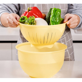 Набір Чарівність Tupperware чаша 4,3 л з герметичною кришкою та друшляк блідо-жовтий