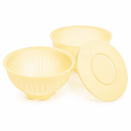 Набір Чарівність Tupperware чаша 4,3 л з герметичною кришкою та друшляк блідо-жовтий